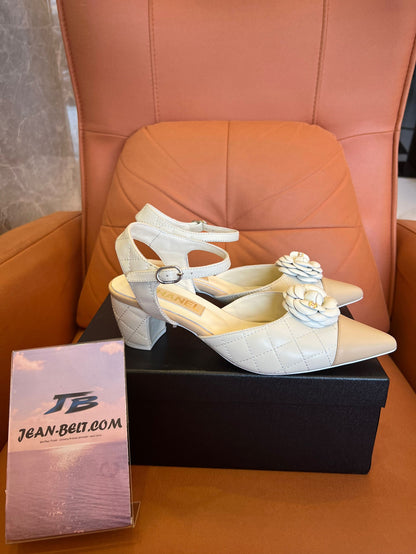 Chanel Lambskin Quilted Camellia Pumps Mueller Shoes