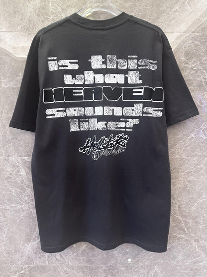 Hysteric glamour black graphic t-shirt with psychedelic face print and text
