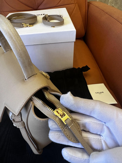 Celine Grained Calfskin Nano Belt Bag Light Taupe