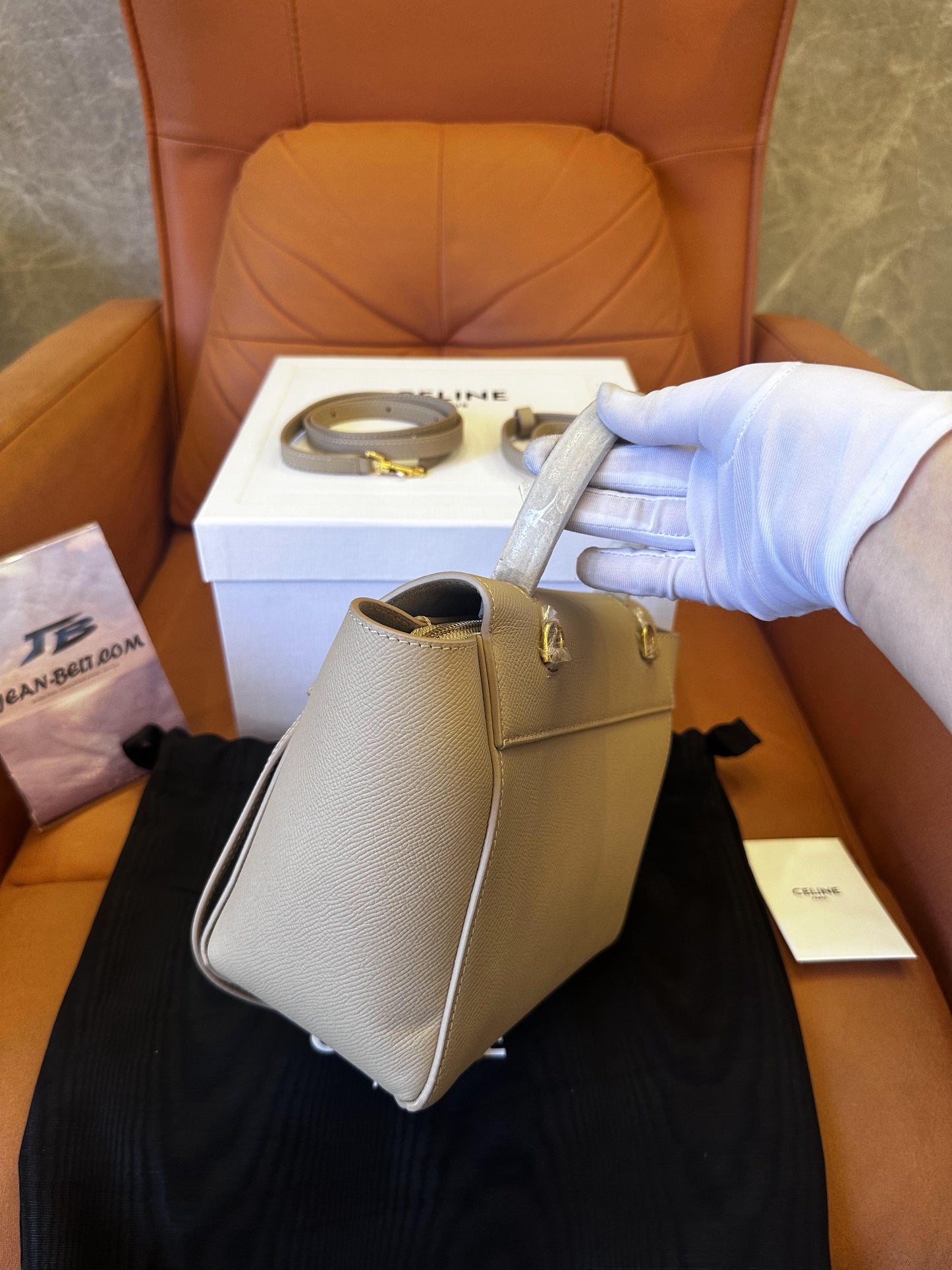 Celine Grained Calfskin Nano Belt Bag Light Taupe