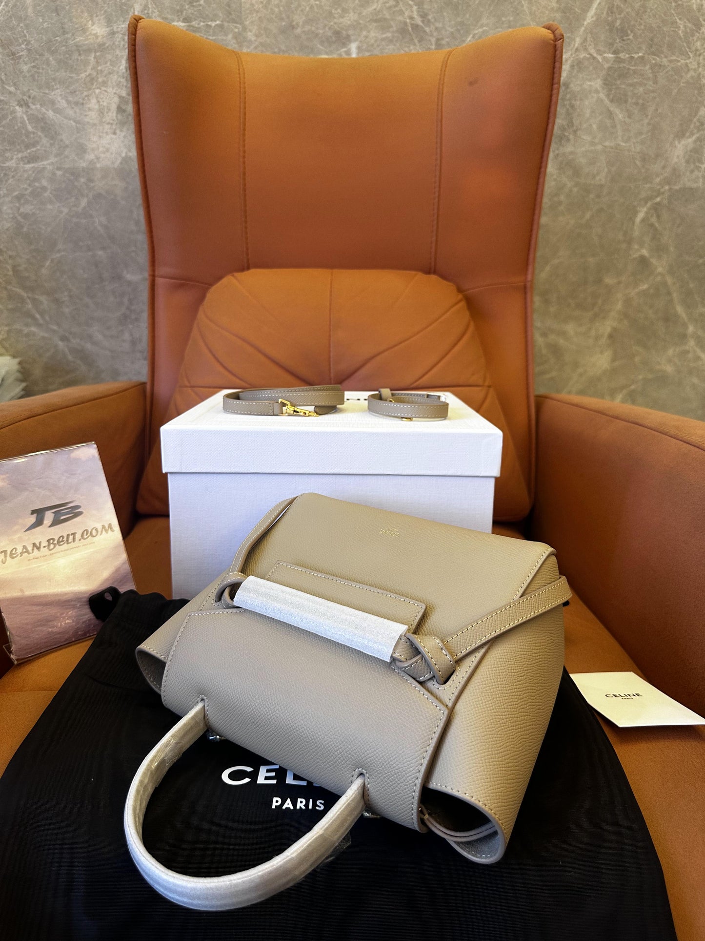 Celine Grained Calfskin Nano Belt Bag Light Taupe