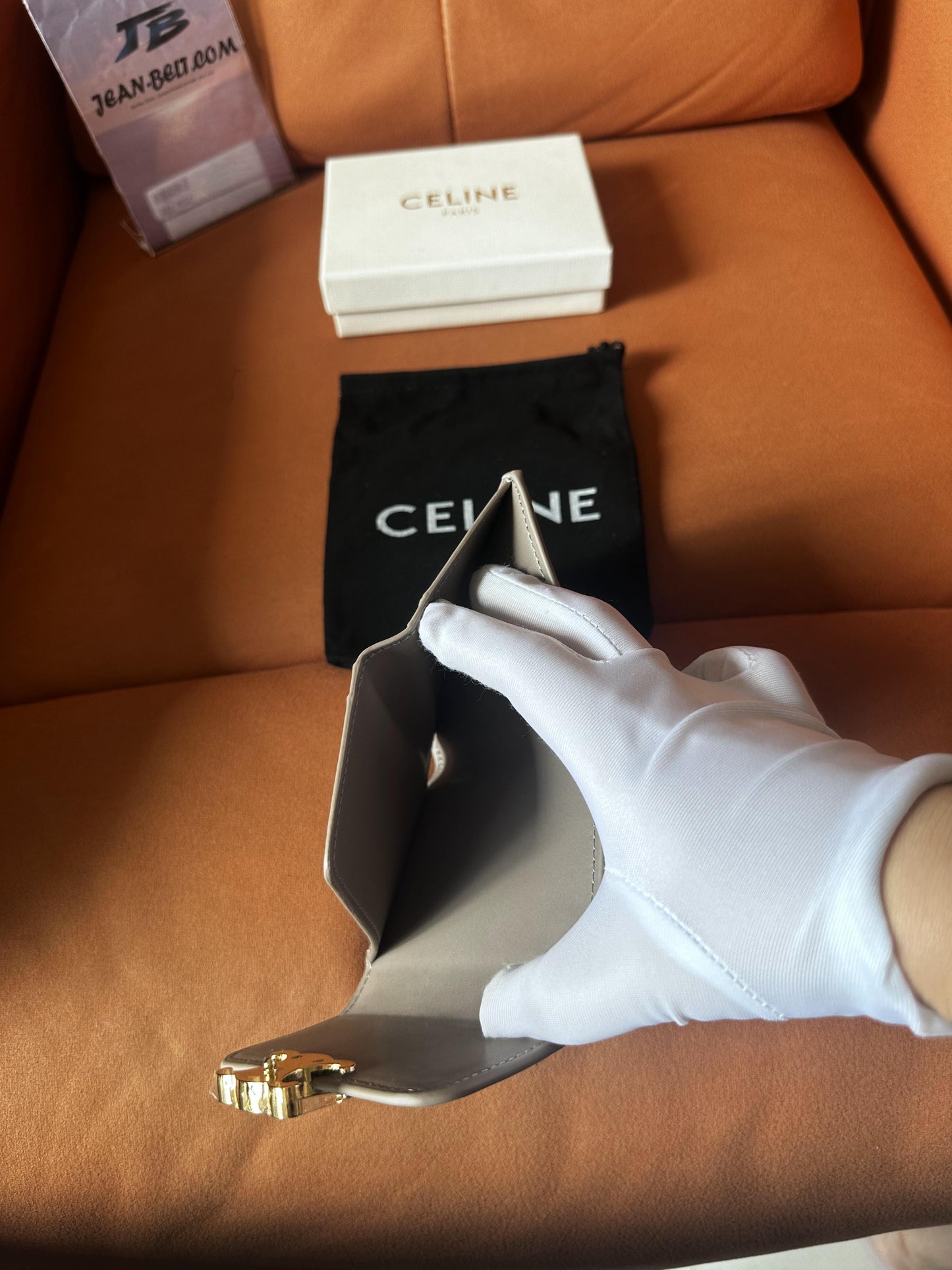 Celine Triomphe compact wallet – gray