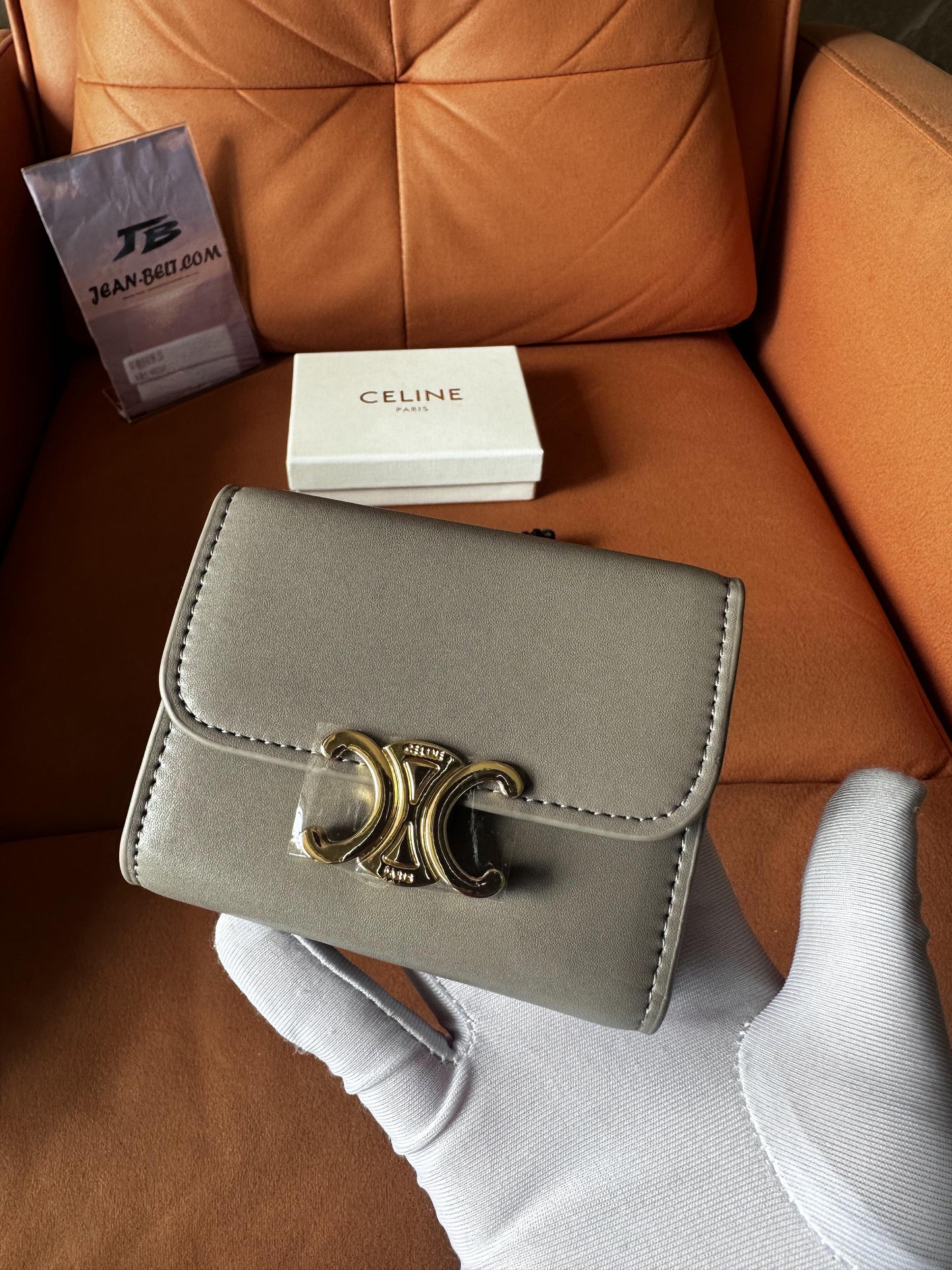Celine Triomphe compact wallet – gray