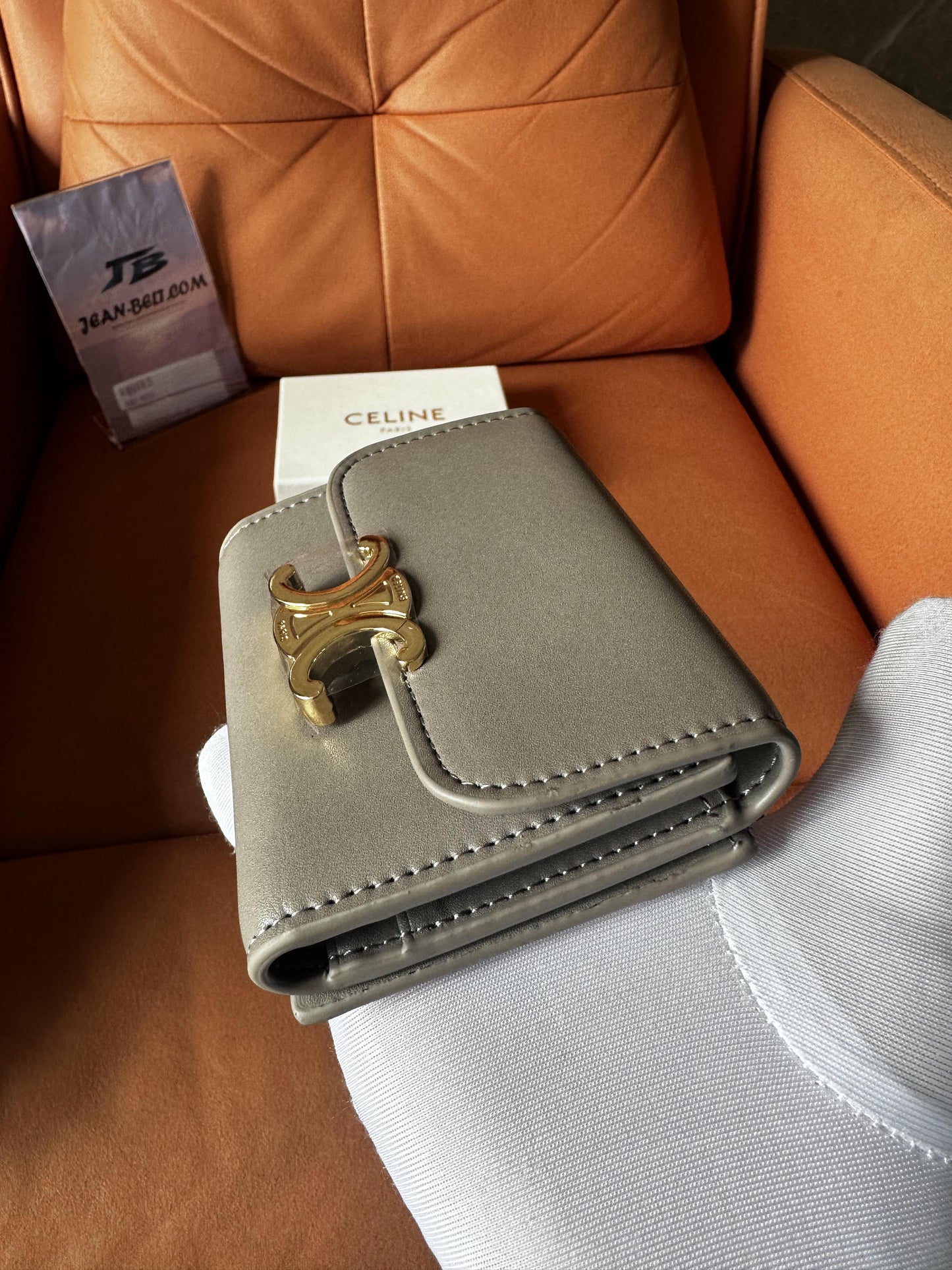 Celine Triomphe compact wallet – gray