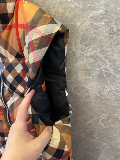 Burberry Vintage Check Quilted Down Vest in Classictan