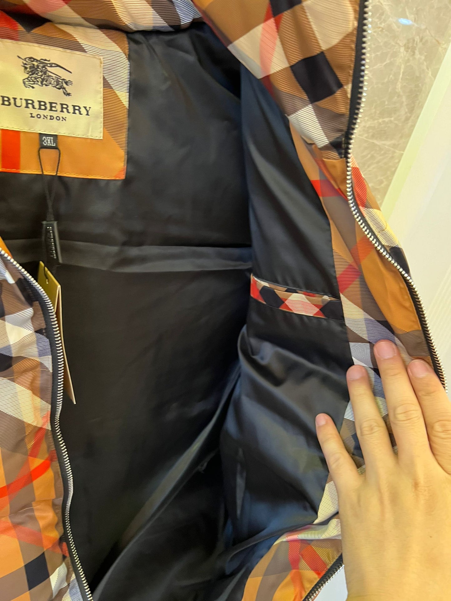 Burberry Vintage Check Quilted Down Vest in Classictan