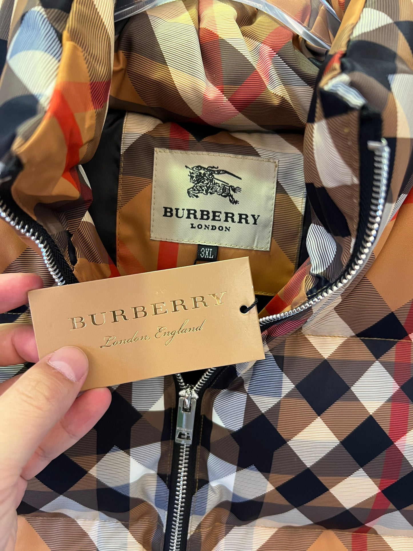 Burberry Vintage Check Quilted Down Vest in Classictan