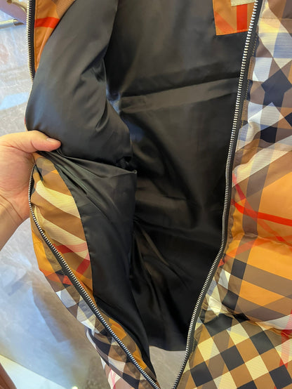 Burberry Vintage Check Quilted Down Vest in Classictan