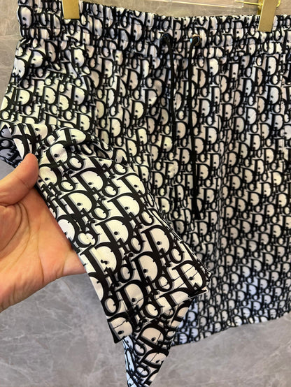 Shorts com cordão e padrão monograma Dior