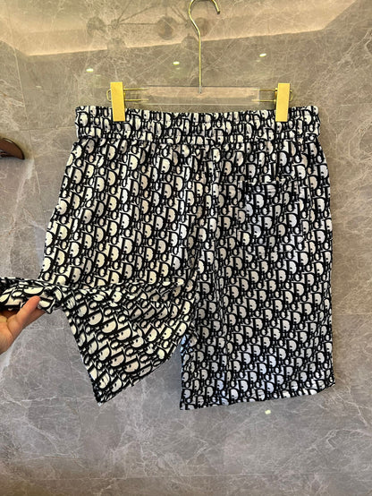 Shorts com cordão e padrão monograma Dior
