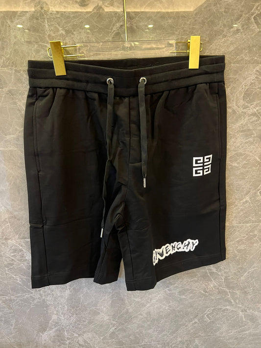 Shorts preto com estampa de logo Givenchy e cordão