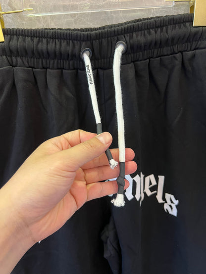 Palm Angels black cottonsweatpants with signature logo design
