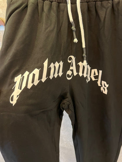 Palm Angels black cottonsweatpants with signature logo design