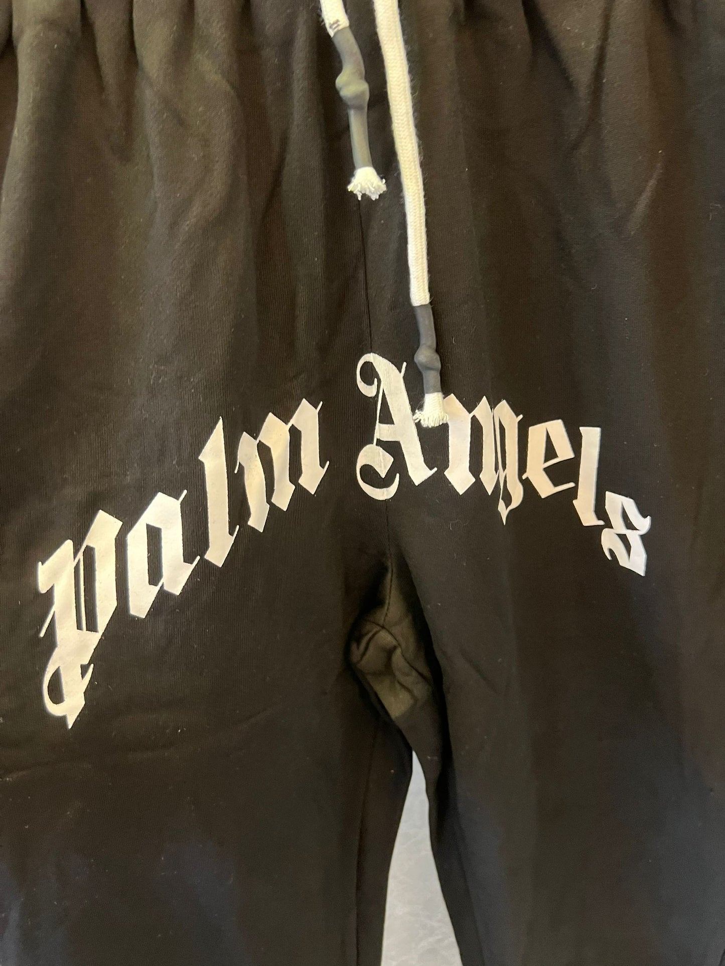 Palm Angels black cottonsweatpants with signature logo design