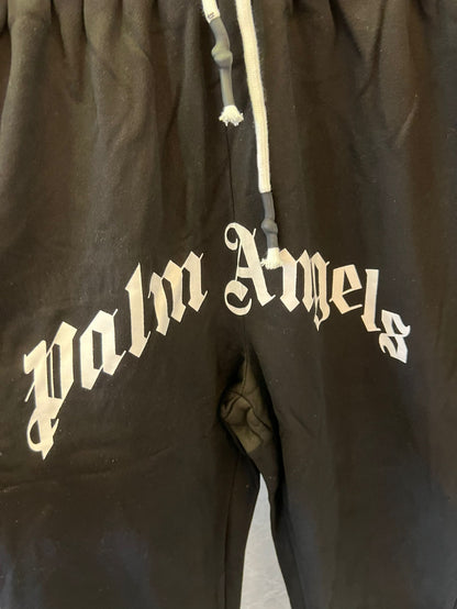 Palm Angels black cottonsweatpants with signature logo design