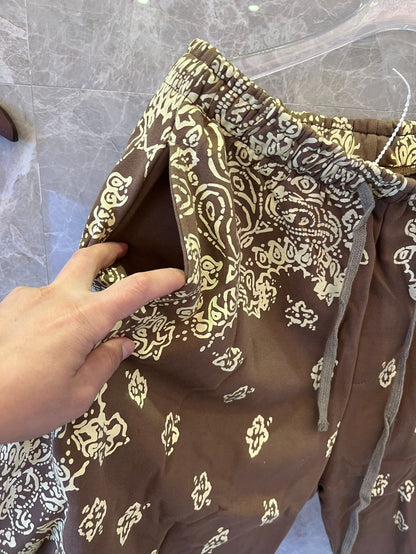 Amiri Brown Bandana-Patterned Casual Shorts