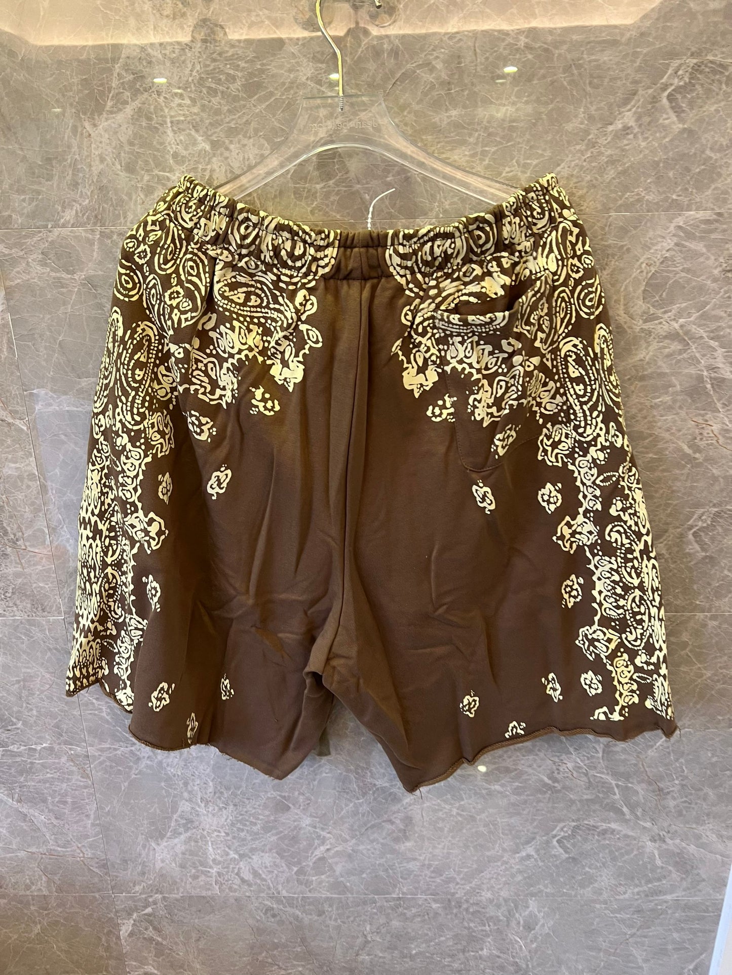 Amiri Brown Bandana-Patterned Casual Shorts