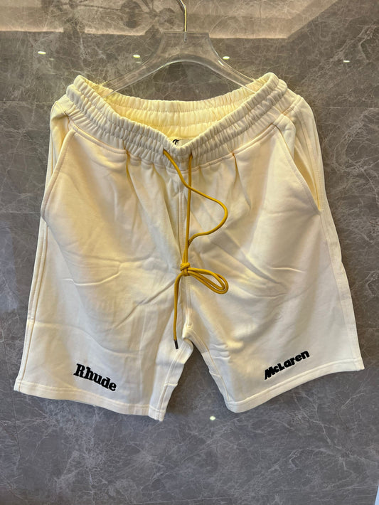 Shorts brancos com cordão e logotipo Rhude x McLaren