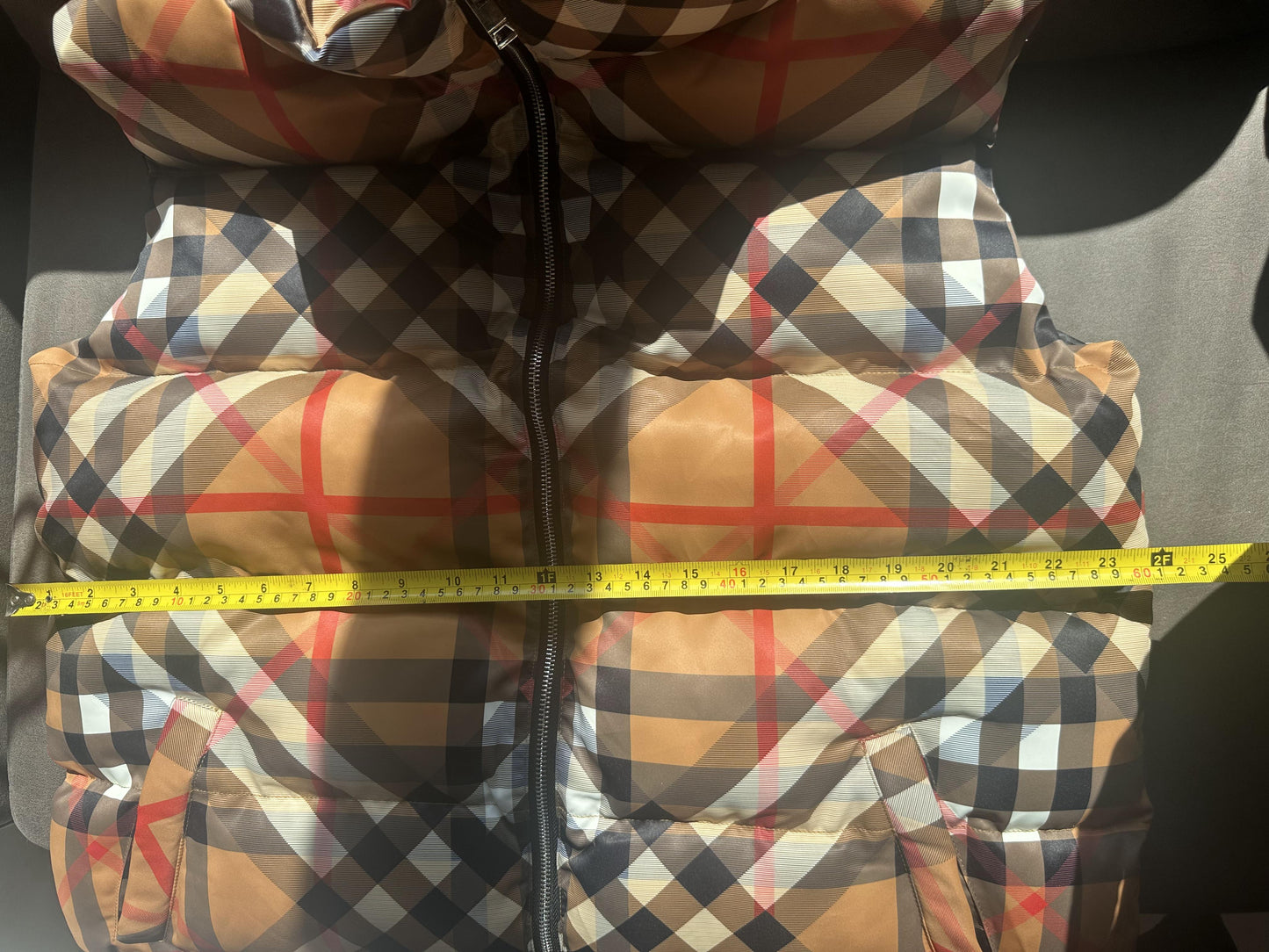Burberry Vintage Check Quilted Down Vest in Classictan