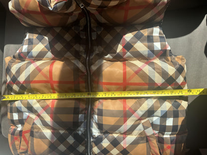 Burberry Vintage Check Quilted Down Vest in Classictan
