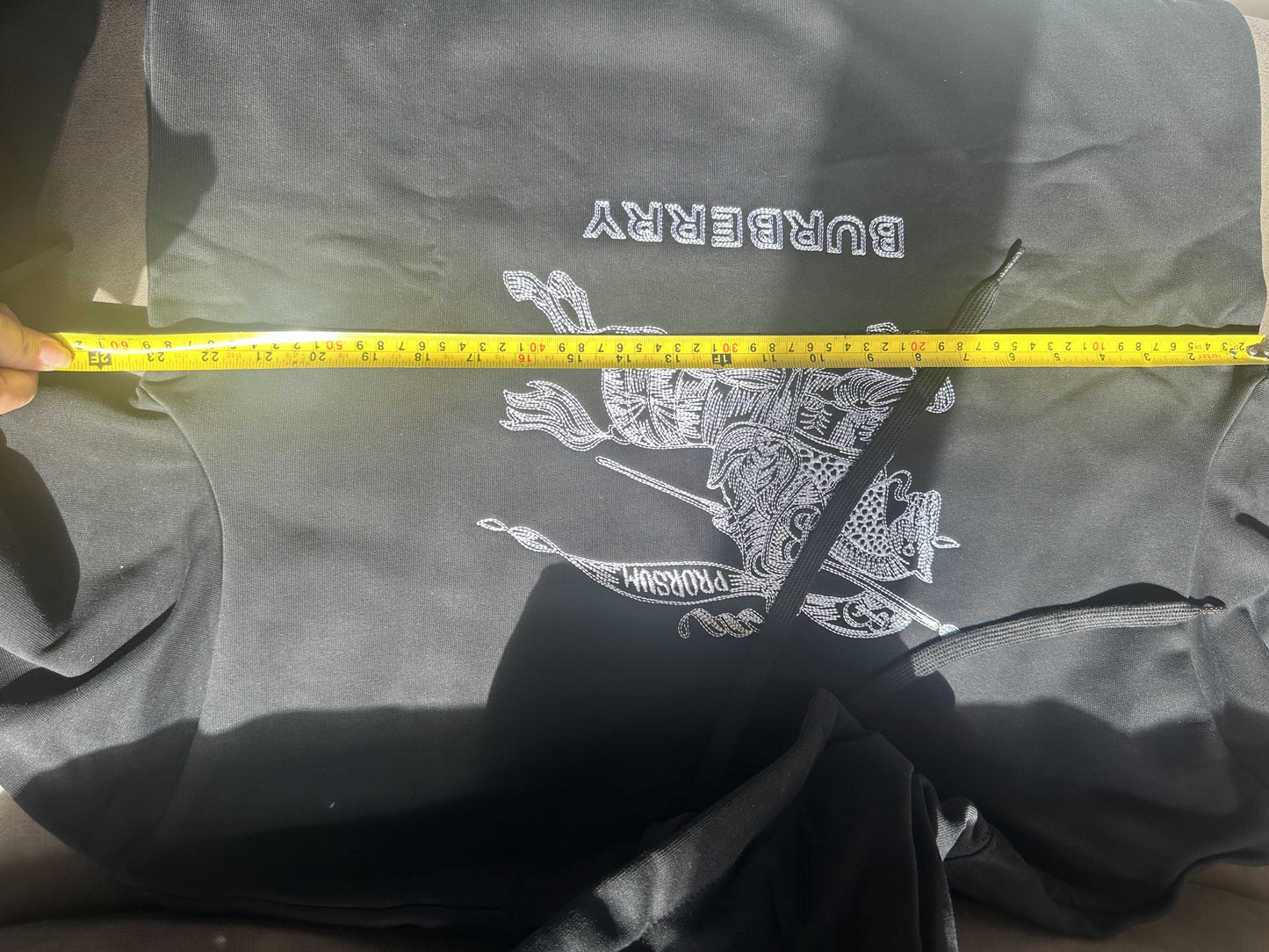 Burberry Black Hoodie with Classic Equestrian Knight Logo