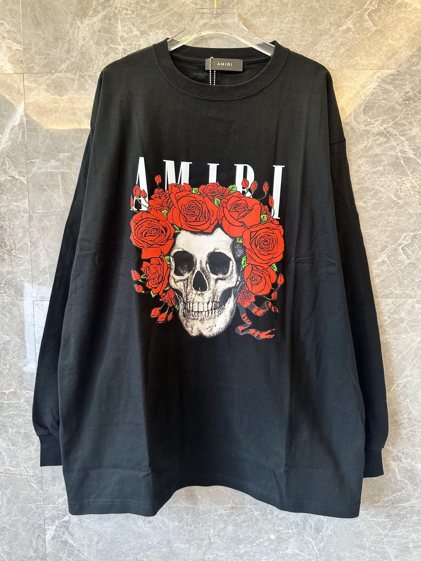 Amiri Skull and Roses Graphic Long Sleeve T-shirt