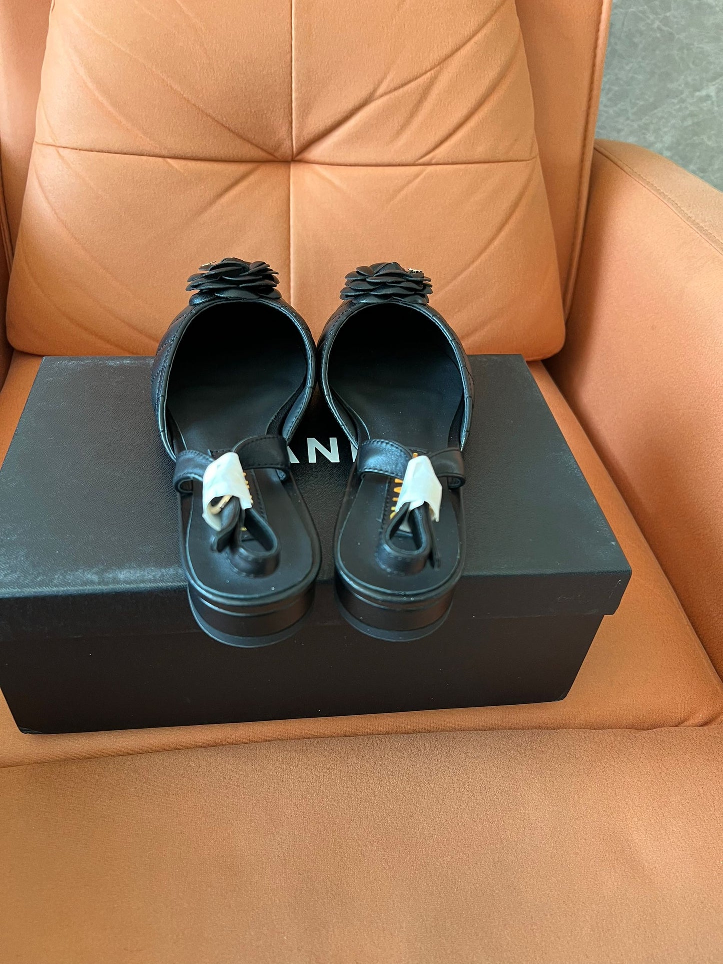 Chanel Lambskin Quilted Camellia Pointed-Toe Mueller Shoes