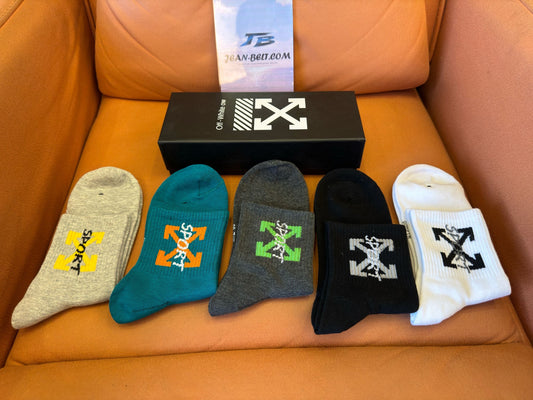Off-White sport logo socks set – multicolor (5 pairs)
