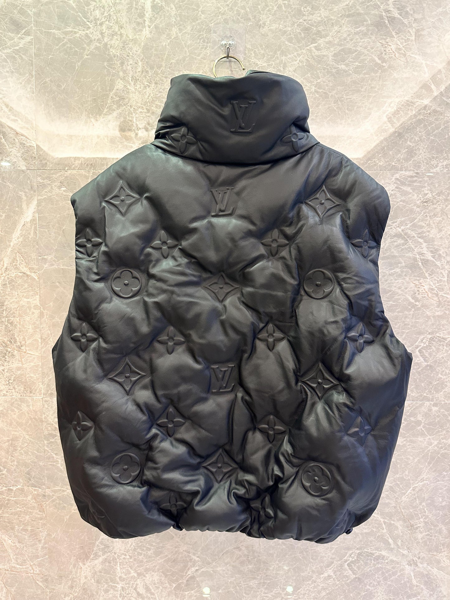 Louis Vuitton Black Embossed Monogram Quilted Leather Vest
