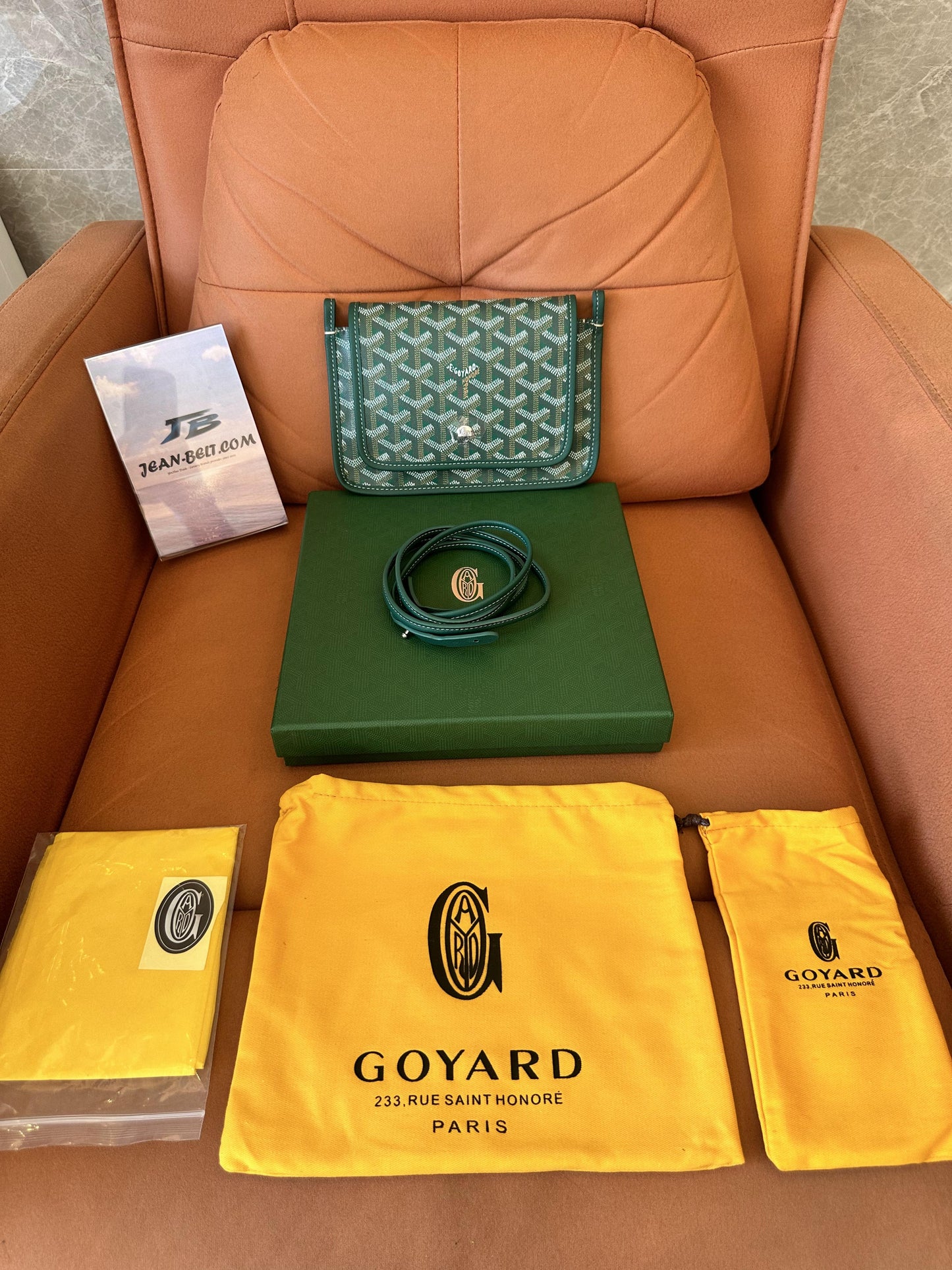 Bolso bandolera Goyard de piel de becerro estilo poni verde