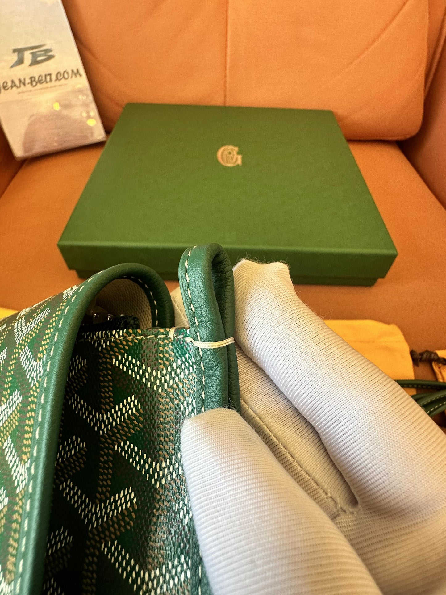 Bolso bandolera Goyard de piel de becerro estilo poni verde