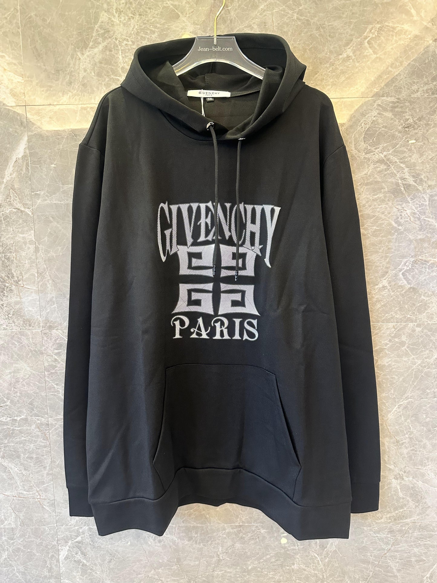 Sudadera con capucha negra con el logotipo de Givenchy París bordado