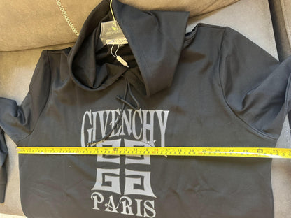 Sudadera con capucha negra con el logotipo de Givenchy París bordado