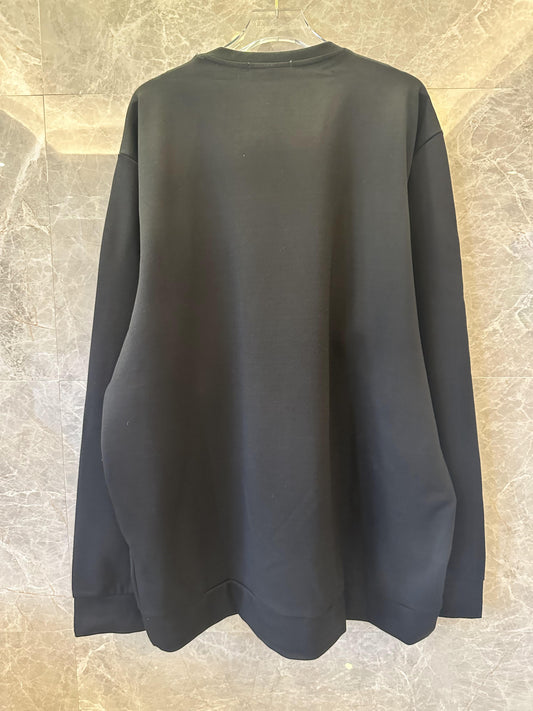 Prada milano black sweatshirt with embossed logo