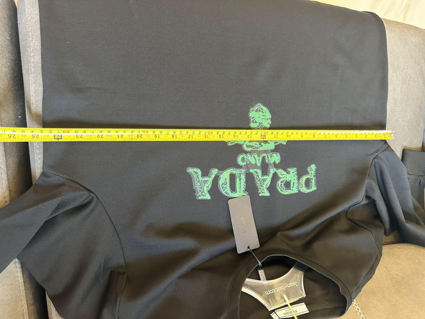 Prada milano black sweatshirt with embossed logo