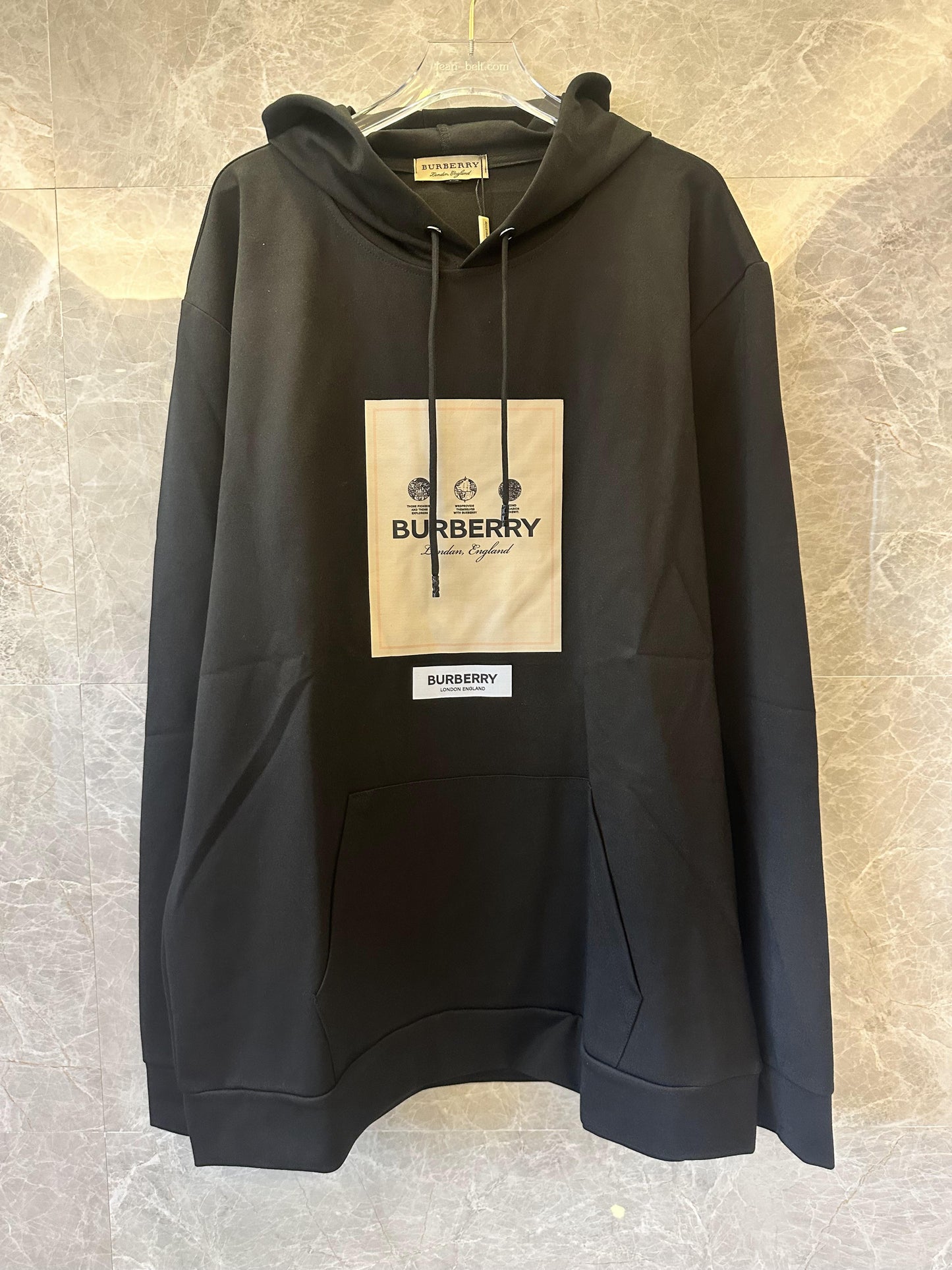 Burberry Logo Patch Hoodie in Black