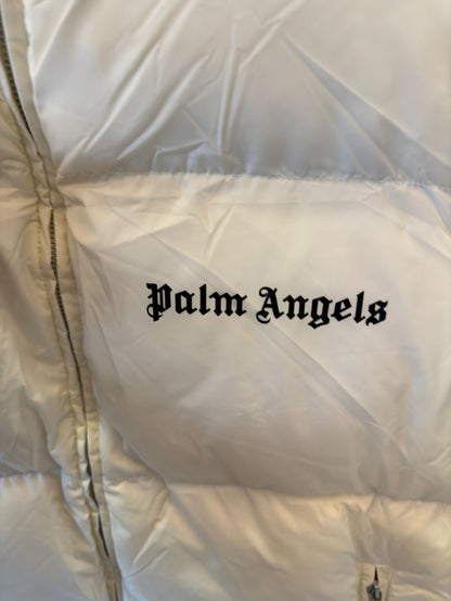 Chaleco acolchado blanco con logotipo de Palm Angels