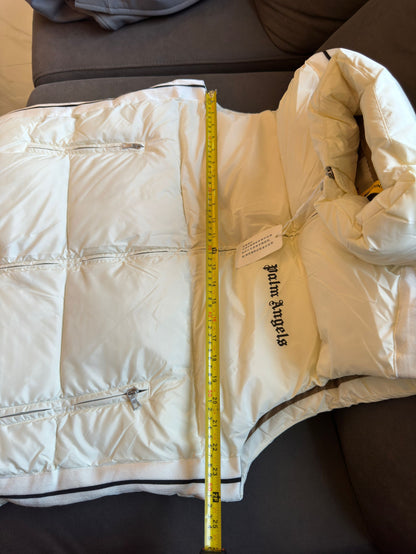 Chaleco acolchado blanco con logotipo de Palm Angels