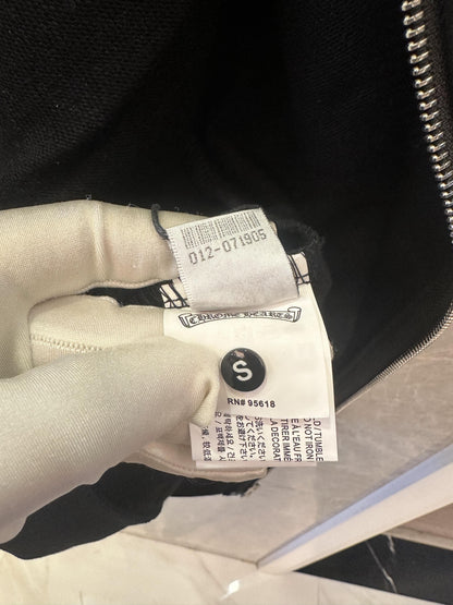 Moletom com capuz preto Chrome Hearts com zíper e estampa de cruz vermelha