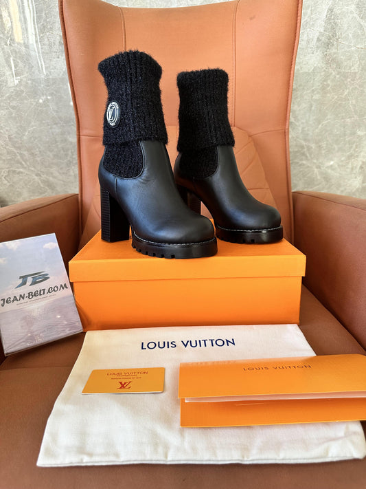 Botas meia com estampa gráfica Louis Vuitton Lerther