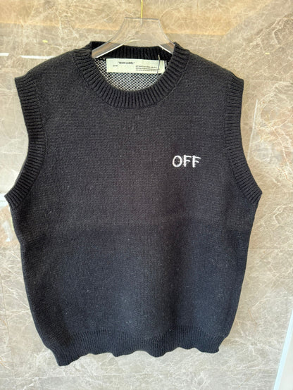 Off-White black knit vest with iconic arrows design