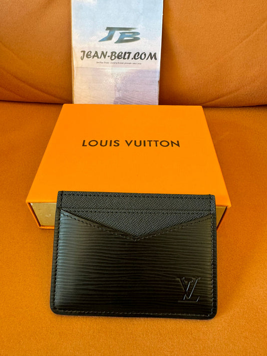 Louis Vuitton Porta-cartões em couro Taïga e Epi – noir
