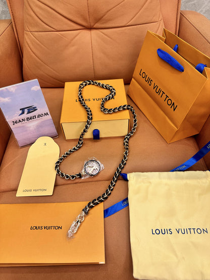 Cinto de couro com corrente Louis Vuitton