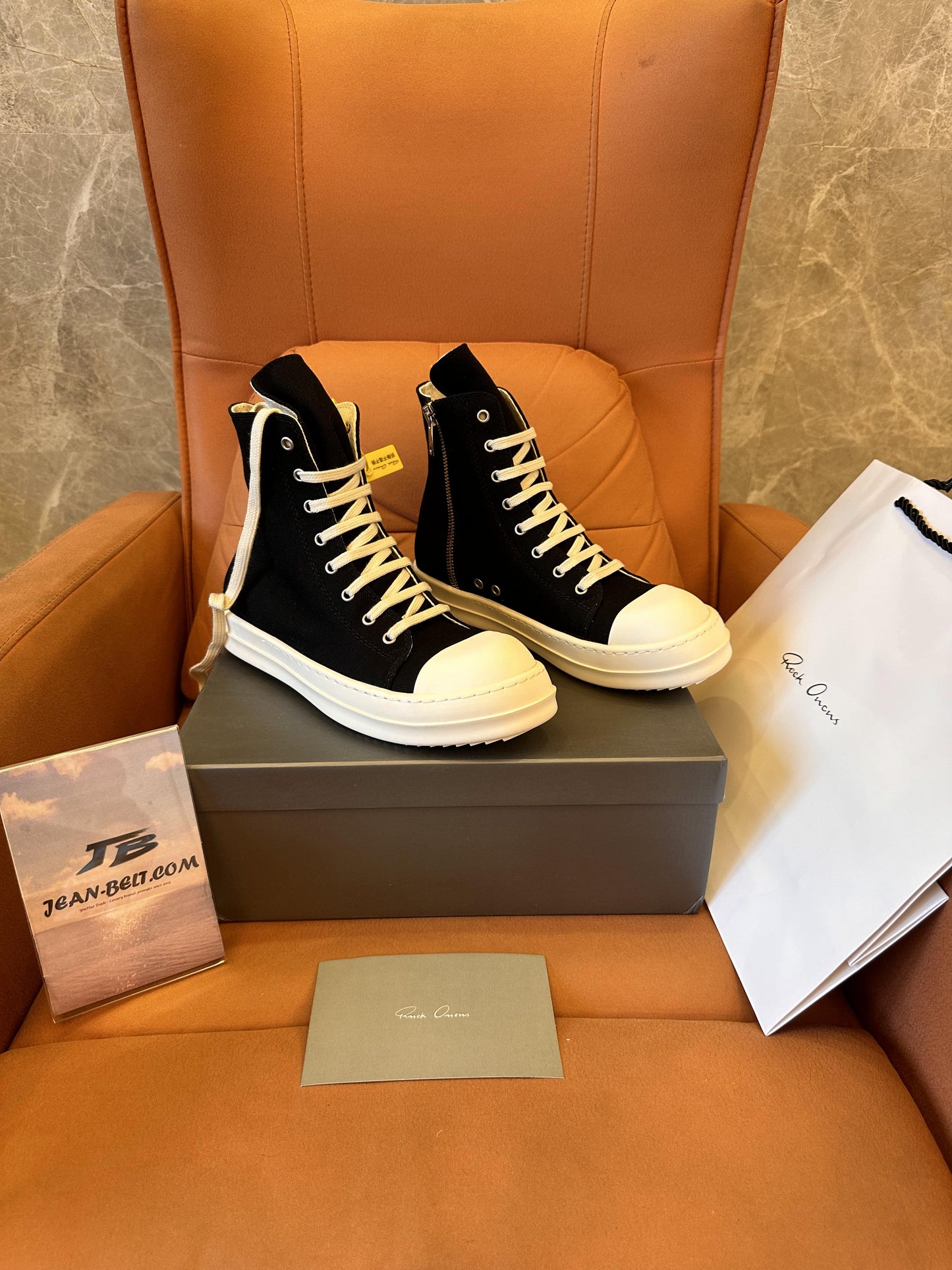 Tênis de lona cano alto preto Rick Owens DRKSHDW