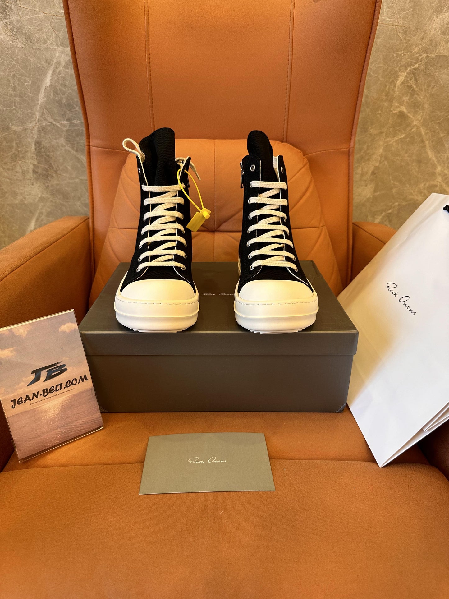 Tênis de lona cano alto preto Rick Owens DRKSHDW