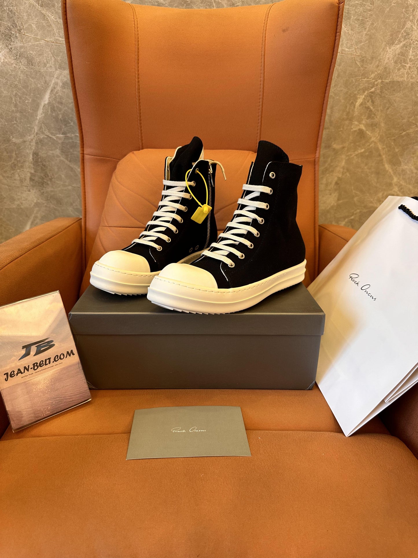 Tênis de lona cano alto preto Rick Owens DRKSHDW