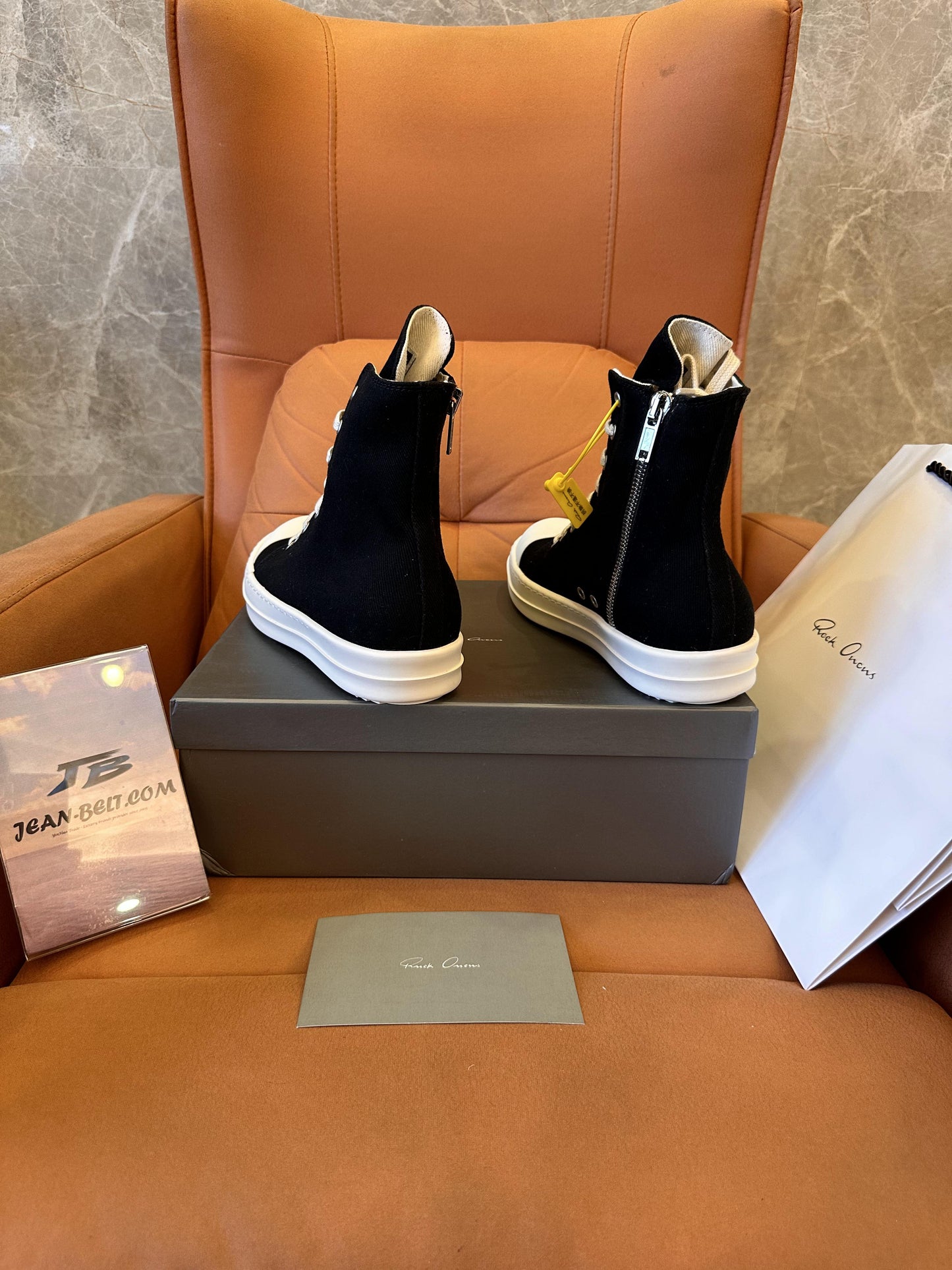 Tênis de lona cano alto preto Rick Owens DRKSHDW