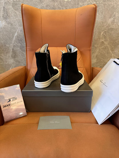 Tênis de lona cano alto preto Rick Owens DRKSHDW