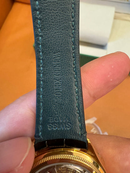 Rolex Cellini 50509 18K gold leather strap automatic watch
