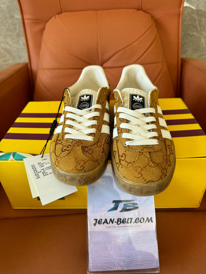 Adidas x Gucci Gazelle Monogram Brown Sneakers